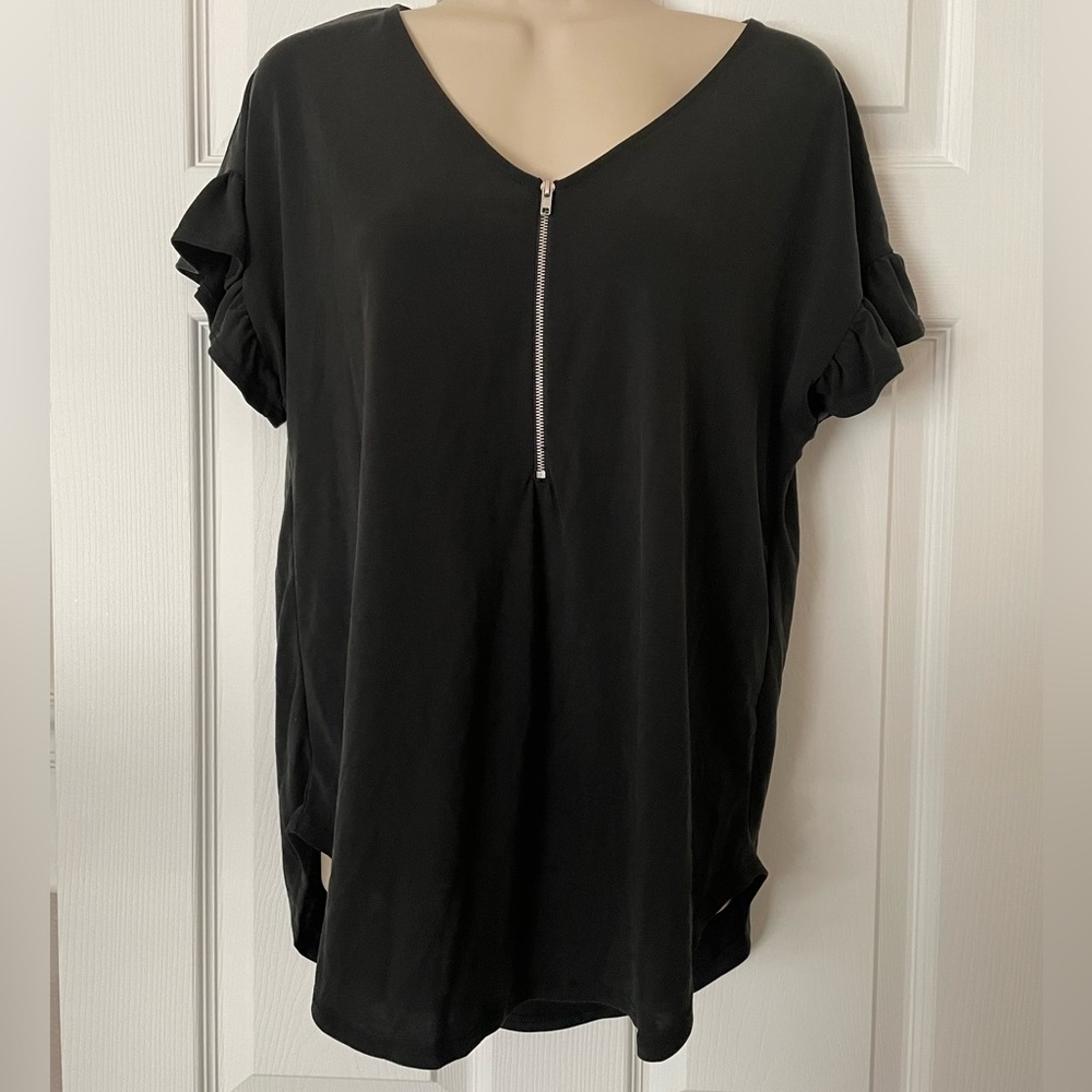 Green Envelope Flutter Sleeve Top